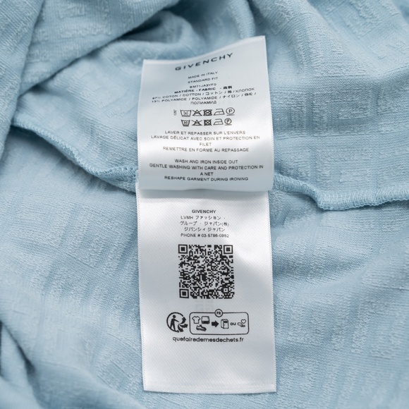 size 3XL Givenchy Terry 4G T-Shirt Blue Cotton Blend Jacquard - Picture 9 of 9